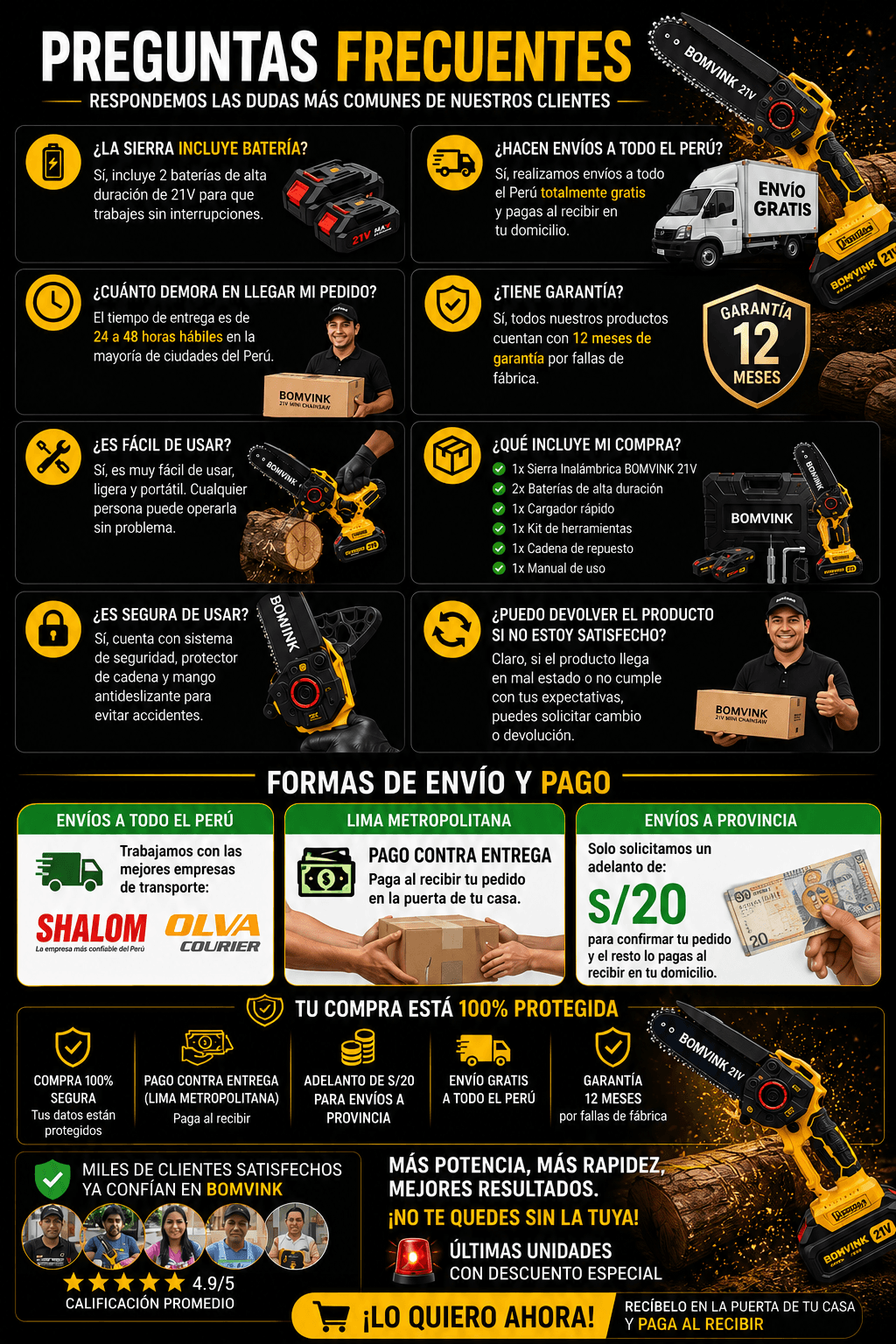 FAQ y pagos BOMVINK